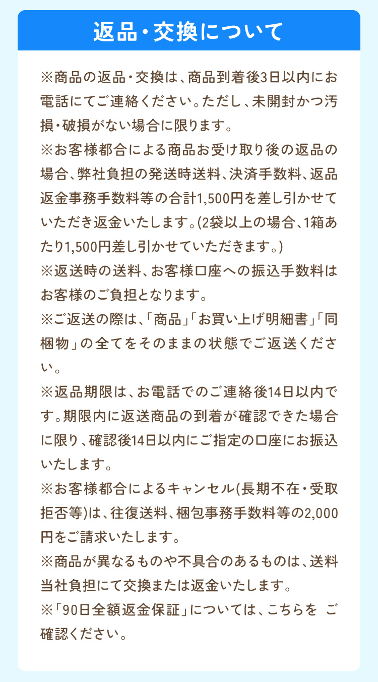 返品・交換について